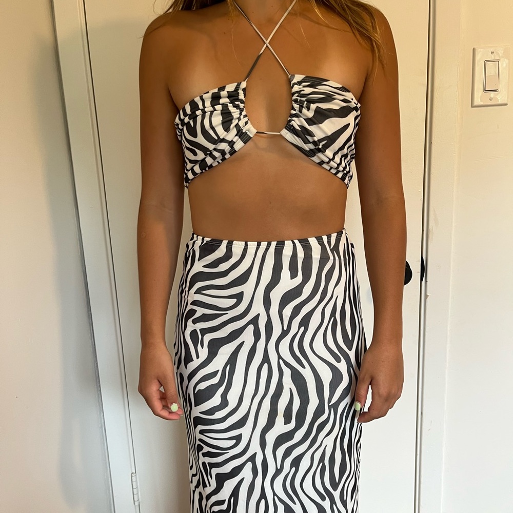 Zebra Print Two Piece Princess Polly Set